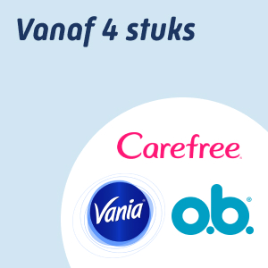 4 producten van Vania, o.b. en/of Carefree